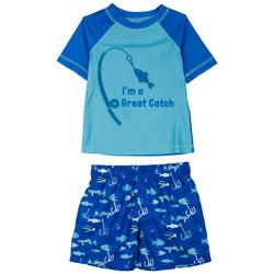 Baby Boys 2-pc. Great Catch Swimsuit Set