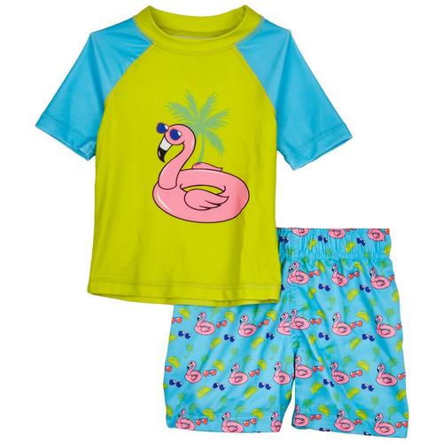 DOT & ZAZZ Baby Boys 2-pc. Flamingo Float