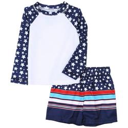 Baby Boys 2-pc. Americana Swimsuit Set