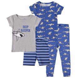 Cutie Pie Baby Toddler Girls 4 pc. Shark Pajama Set