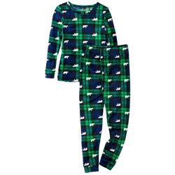 Cutie Pie Baby Toddler Boys 2-pc. Plaid Bear Pajama Set