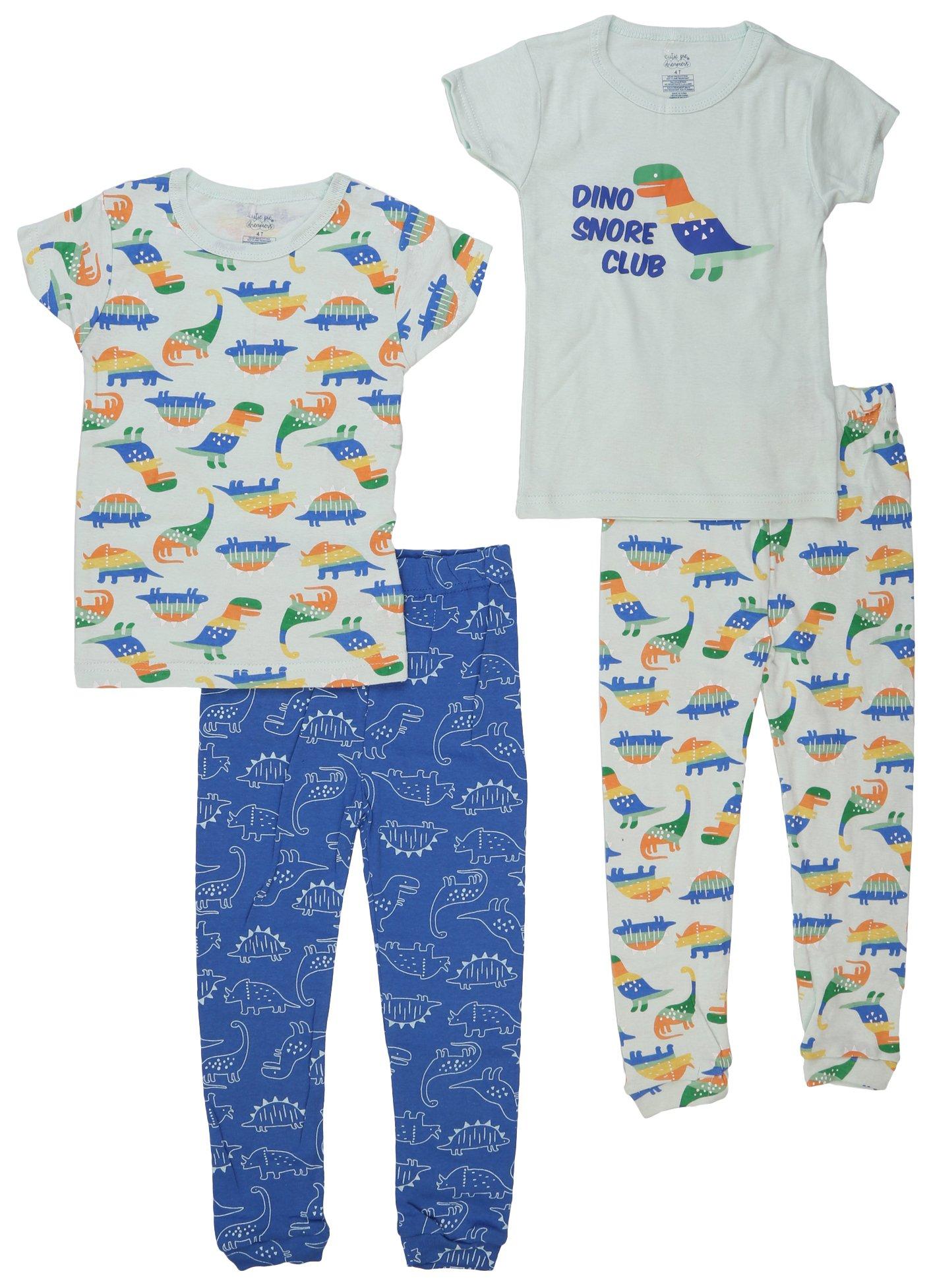 Cutie Pie Toddler Boys Dino Snore Pajama Set