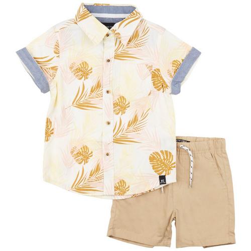 Kenneth Cole Todler Boys 2-pc. Troipical Leaves Short