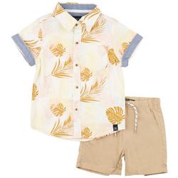 Todler Boys 2-pc. Troipical Leaves Short Set