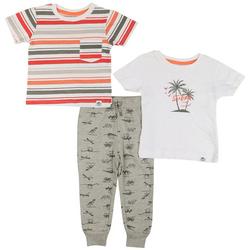 Toddler Boys 3-pc. Stripe/Solid Tops/Pants Set