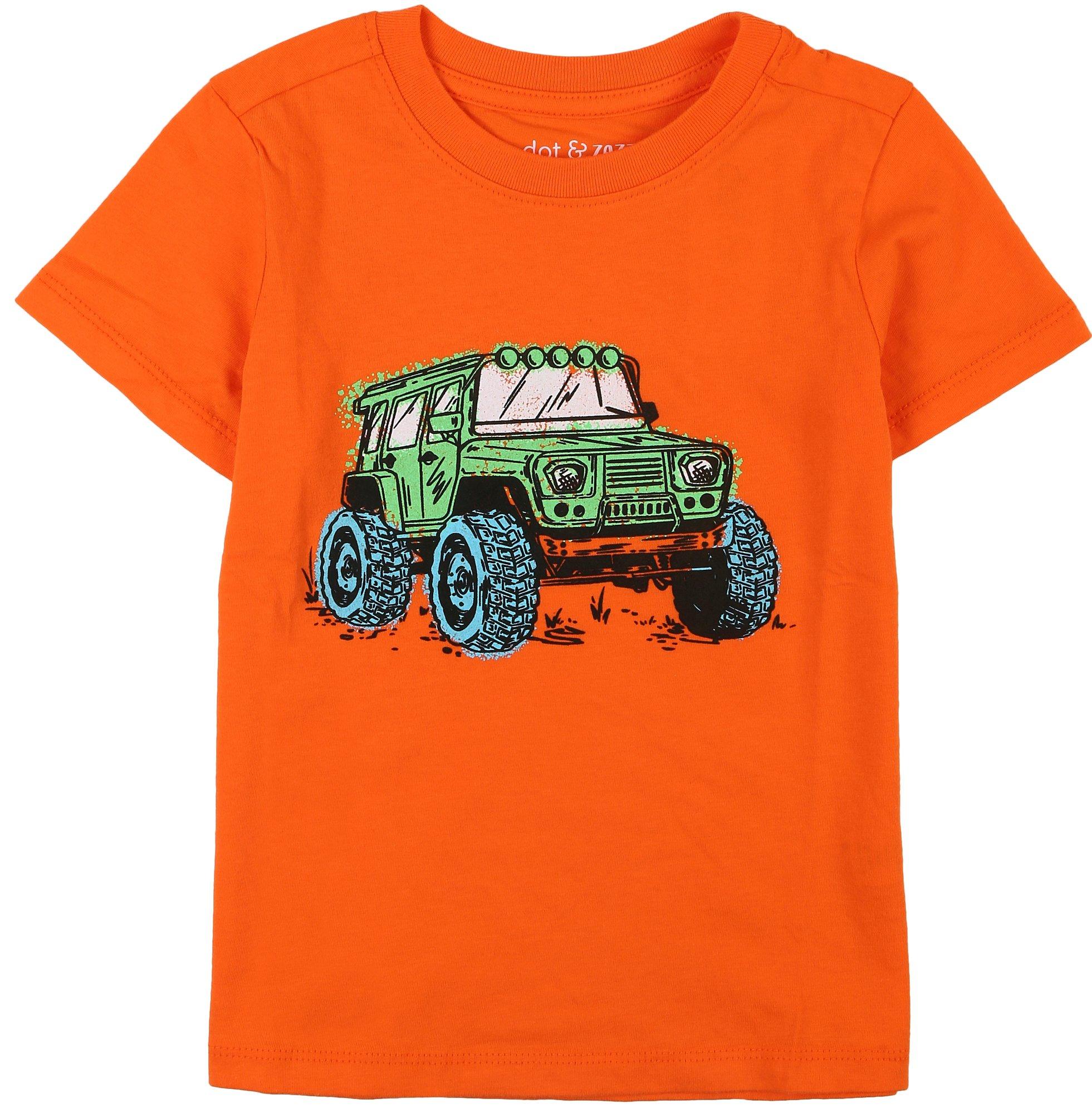DOT & ZAZZ Toddler Boys Safari Truck Short Sleeve Tee