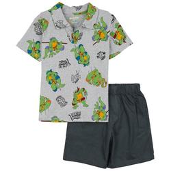 2pc. Toddler Boys Collar Knit T-Shirt Short Set
