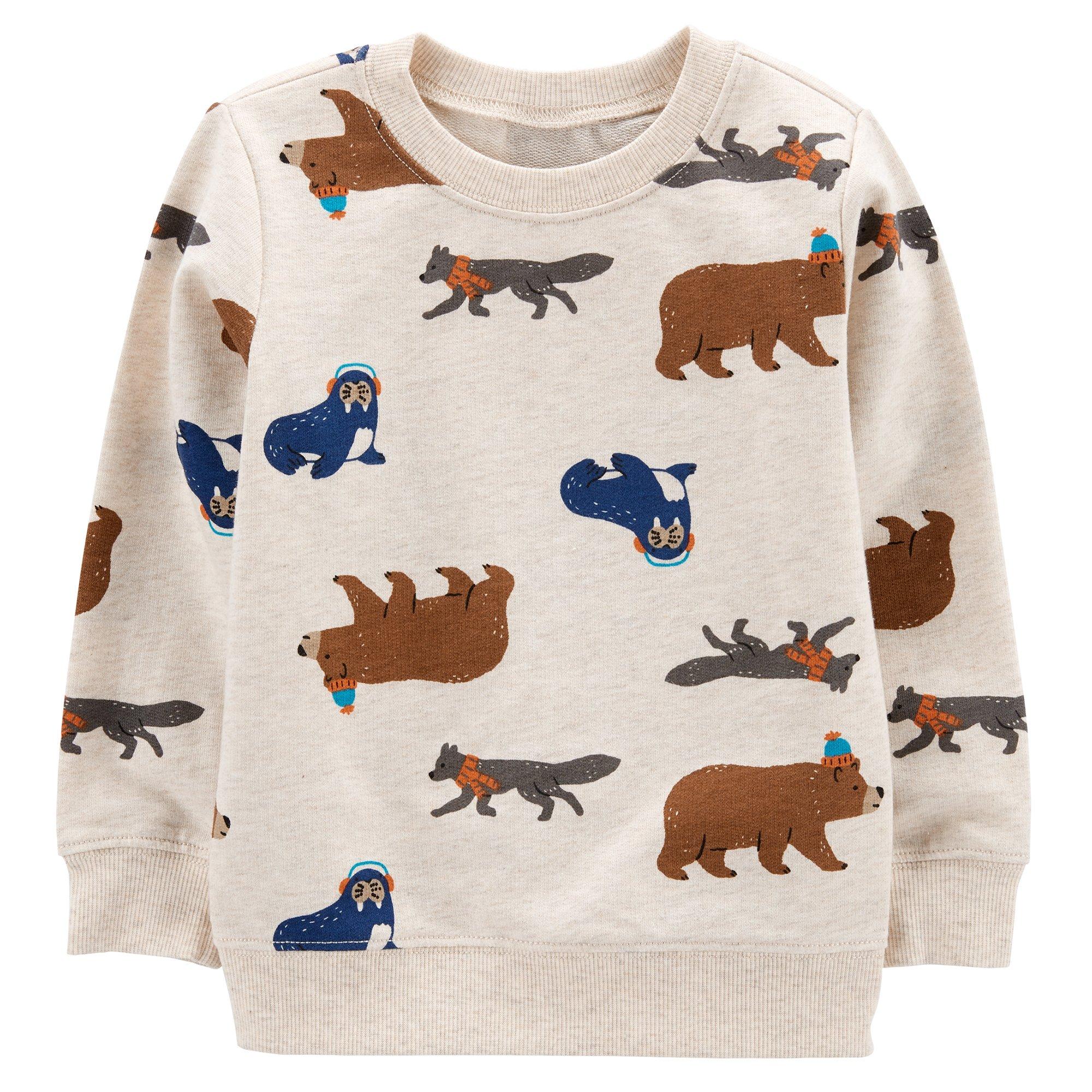 Toddler All Over Animal Print French Terry Pullover