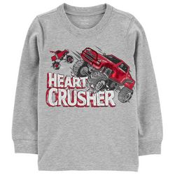 Toddler Boys Gray Crusher Valinetines Long Sleeve T-Shirt