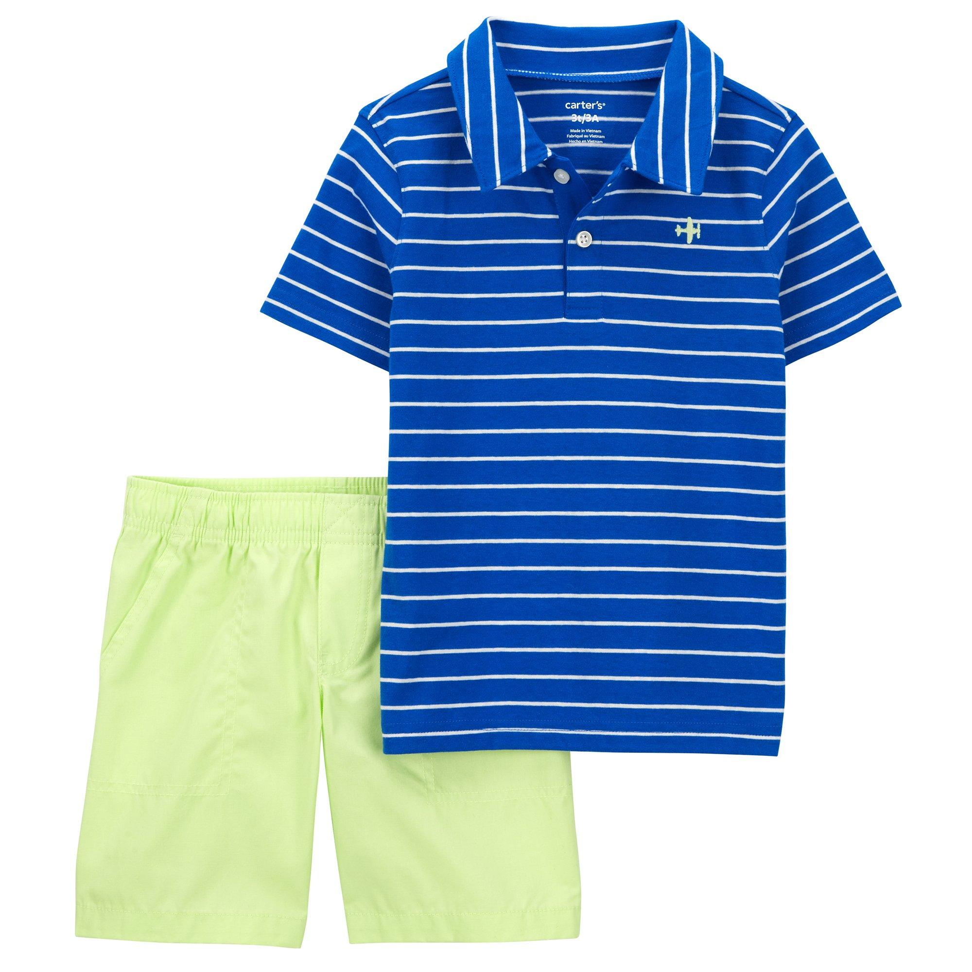Carters Toddler Boys 2-pc. Airplane Polo and Shorts