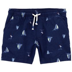 Carters Toddler Boys Pull On Linen Sailboat Shorts