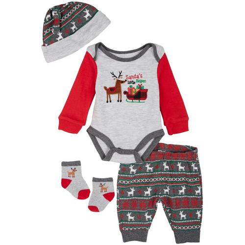 Baby Essentials Baby Boys 4-pc. XMAS Reindeer Pant