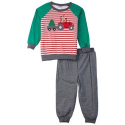 Toddler Boys 2-pc. Red Striped Long Sleeve Joggers Set