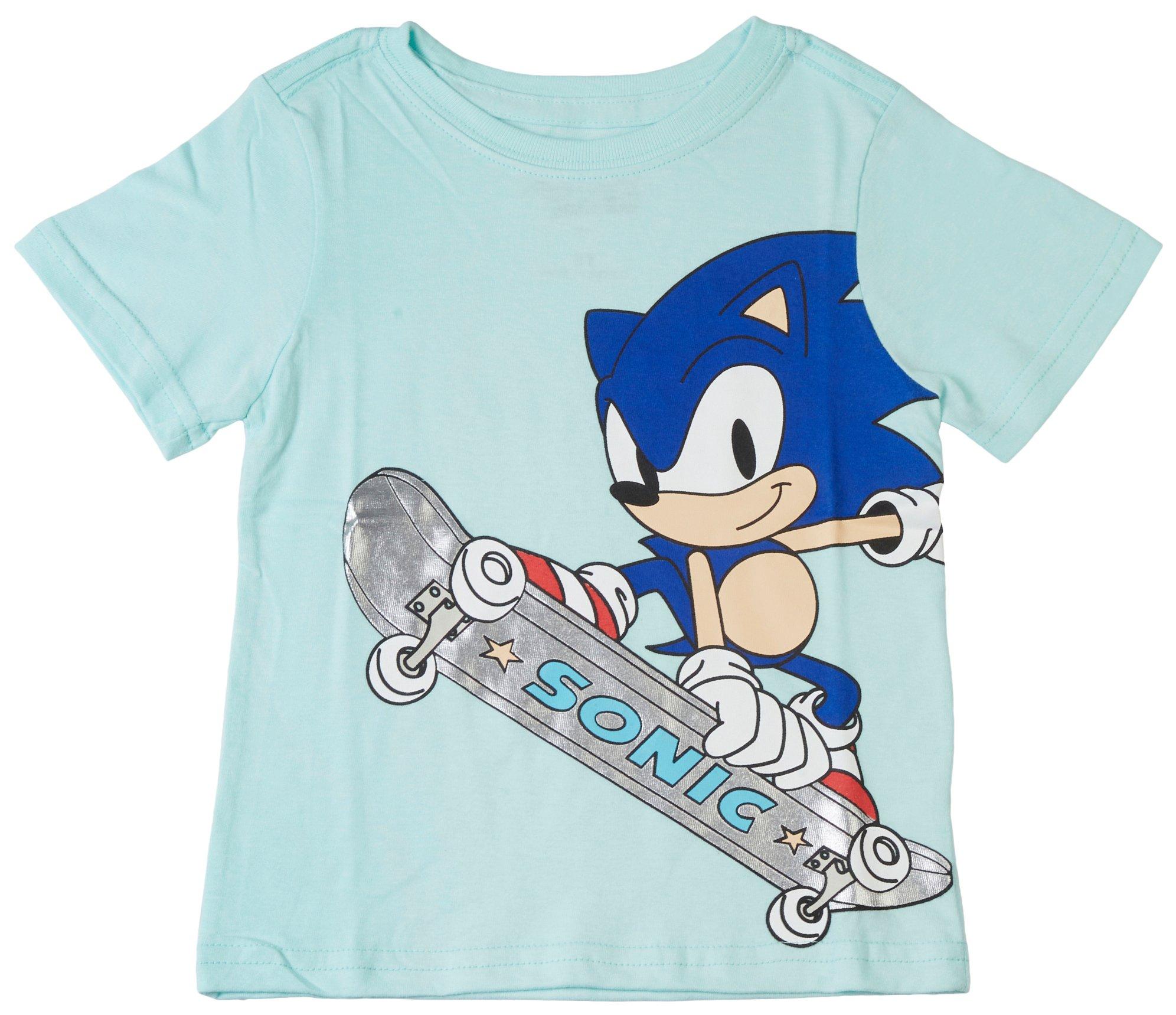 Toddler Boys Sonic Skateboard Short Sleeve T-Shirt