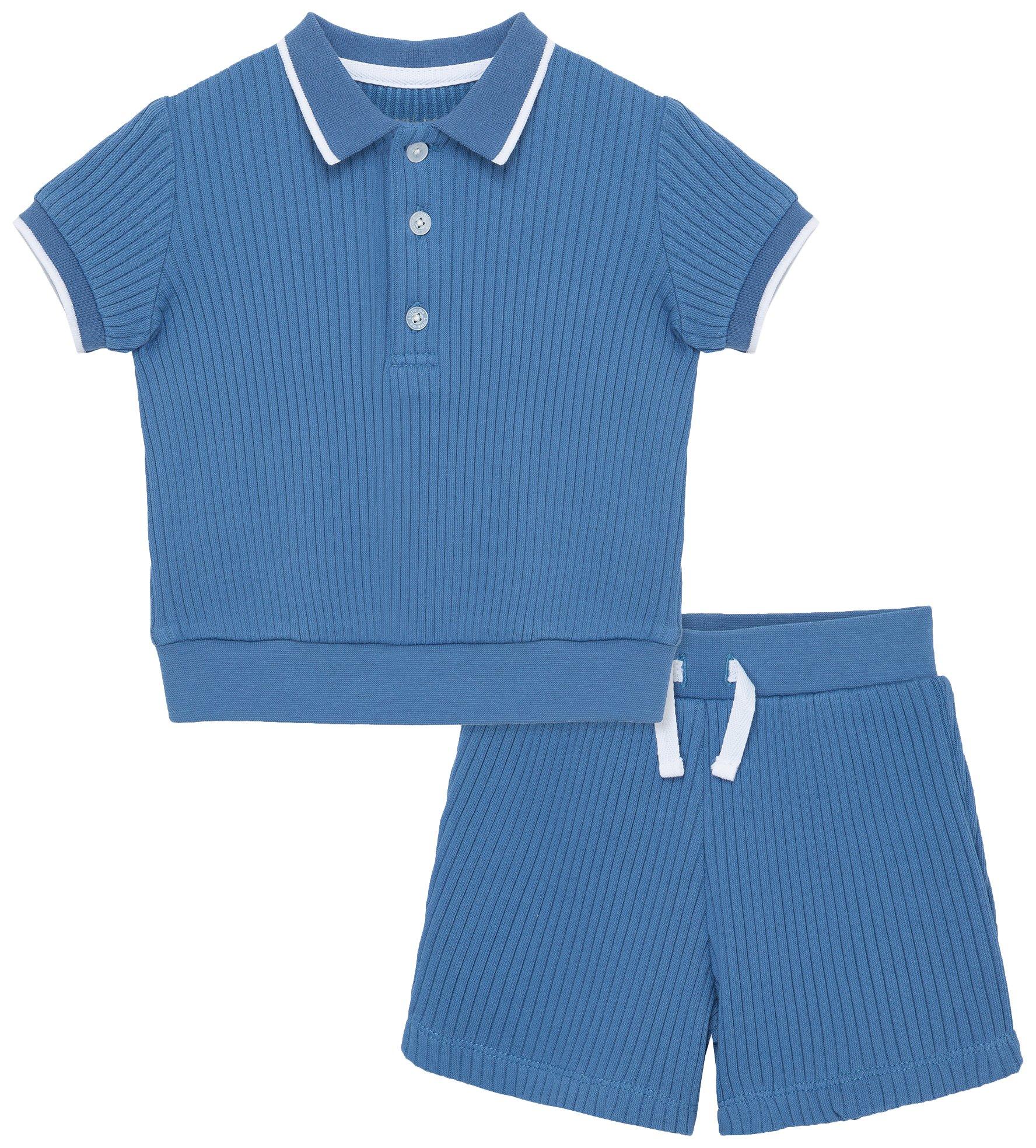 Little Me Toddler Boys 2-pc. Polo Top And Short Set