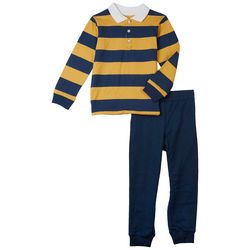 Little Me Toddler Boys 2-pc. Stripe Polo Pant Set