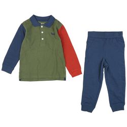 Little Me Toddler Boys 2-pc. Colorblock Golf Polo Pant Set