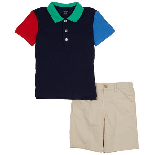 Little Me Toddler Boys 2-pc. Colorblock Golf Polo