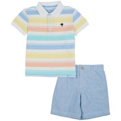 Little Me Toddler Boys 2-pc. Golf Stripe Polo Short Set