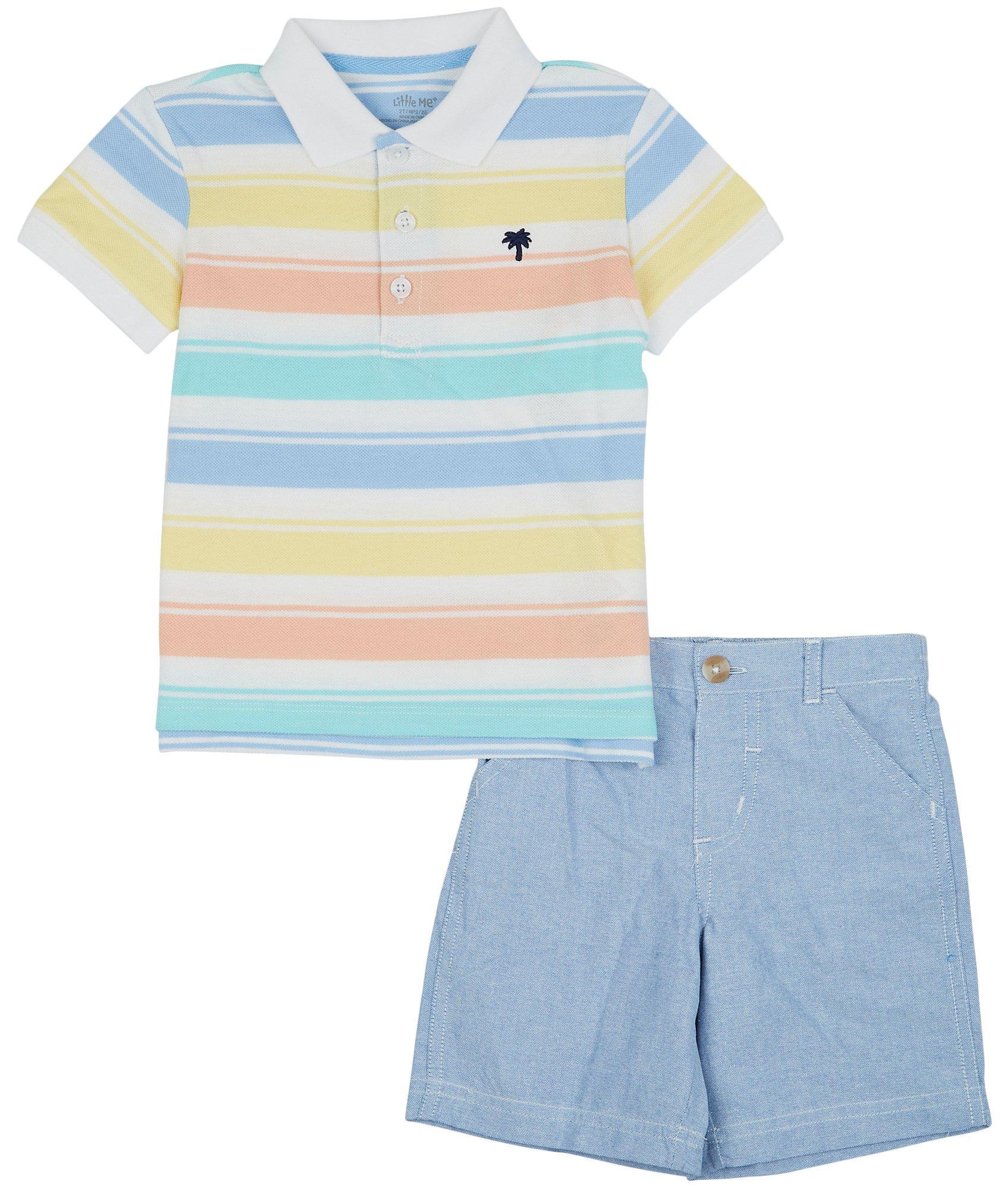 Toddler Boys 2-pc. Golf Stripe Polo Short Set
