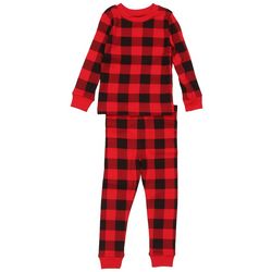 Little Me Toddler Boys 2-pc. Checkered Xmas Pajama Set