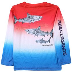 Reel Legends Toddler Boys Reel Tec  Long Sleeve Shark Top