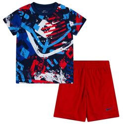 Nike Toddler Boys 2-pc. Grafitti Logo Tee & Shorts Set