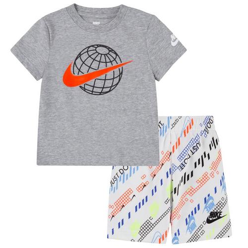 Nike Toddler Boys 2-pc. Digital Logo Tee &