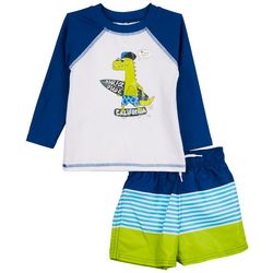 Floatimini Toddler Boys 2-pc. Sweet Ride Dino Swimsuit Set