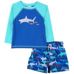 Toddler Boys 2-pc. Sharks Swimsuit Set
