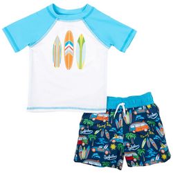 Floatimini Toddler Boys 2 Pc Beach Vibe Shorts Swimsuit Set