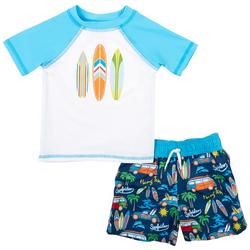 Toddler Boys 2 Pc Beach Vibe Shorts Swimsuit Set