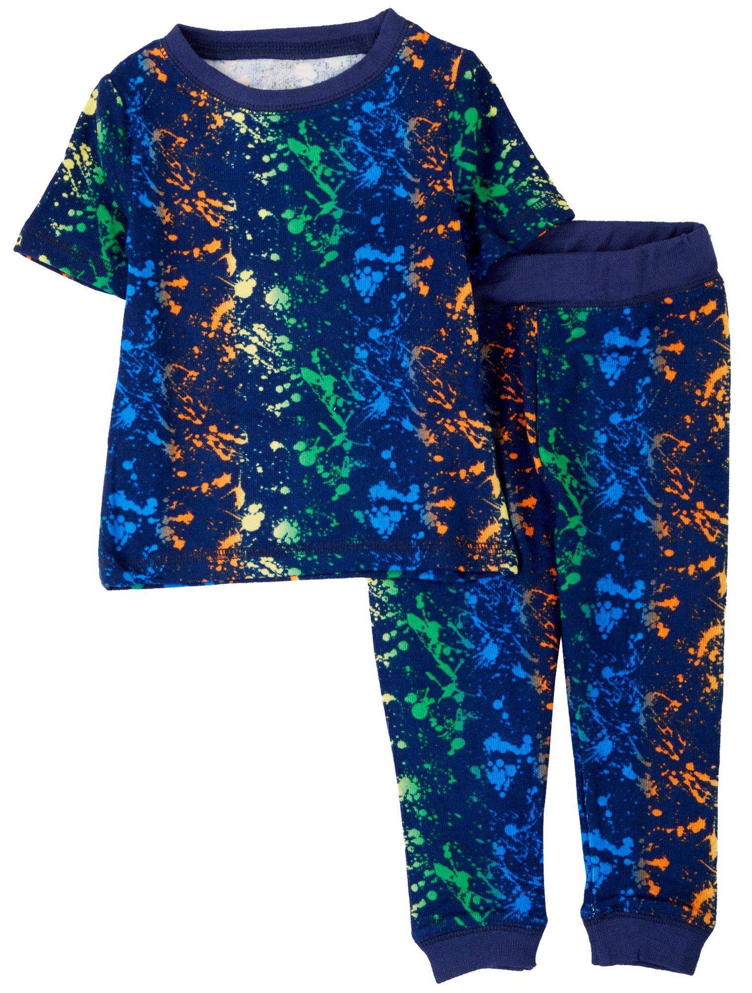 Sleep On It Toddler Boys 2-pc. Splatter Paint Pajama Set