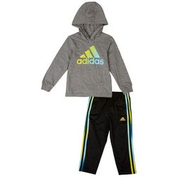 Adidas Toddler Boys 2-pc. Long Sleeve Hoody Stripe Pant Set