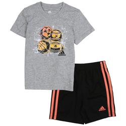 Toddler Boys 2-pc. Adidas Logo Sports Ball Short Set