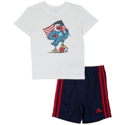 Adidas Toddler Boys 2-pc. Eagle Flag Short Set