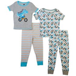 Toddler Boys 4-pc. Dino Motorcycle Mix & Match Pajama Set