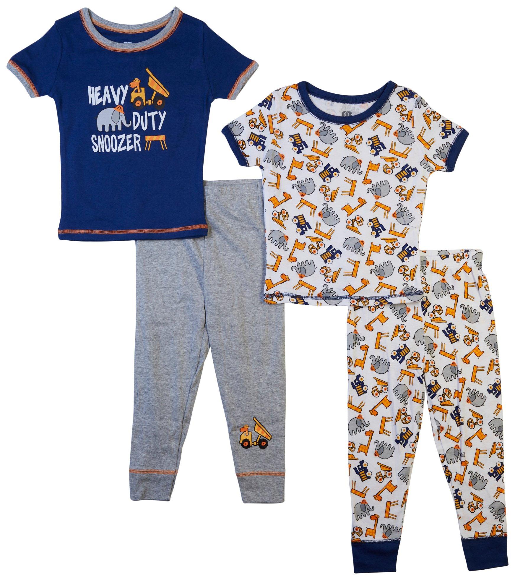Toddler Boys 4-pc. Heavy Duty Mix & Match Pajama Set