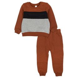 PL KIDS  Toddler Boys 2-pc. Textured Fleece Pant Set