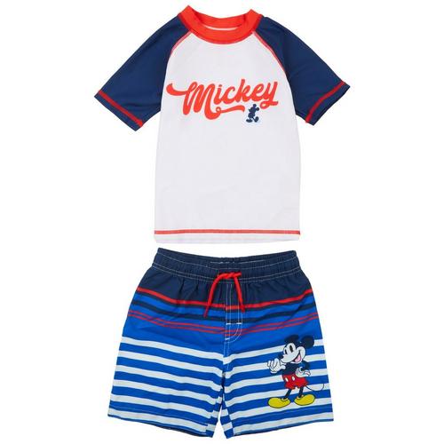 Toddler Boys 2-pc. Mickey Mouse Swim Top &
