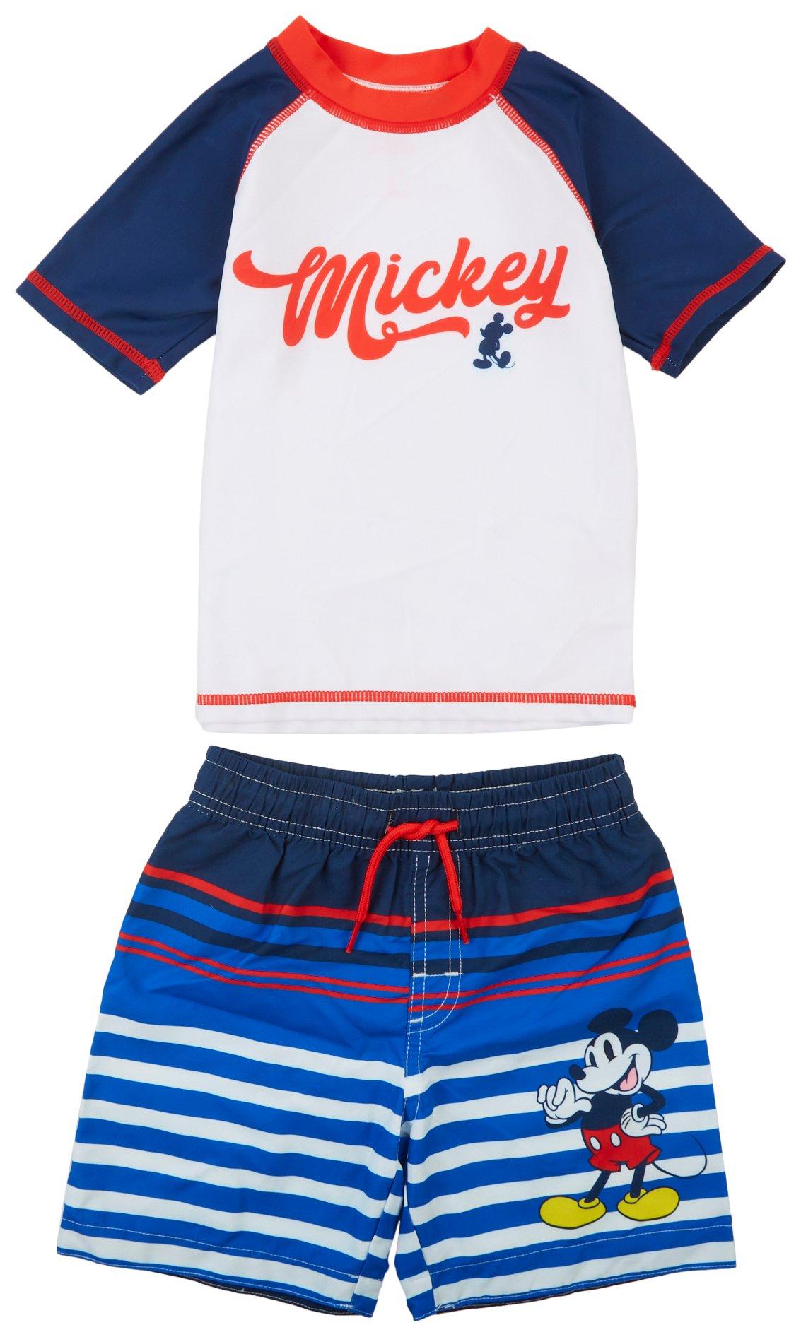 Toddler Boys 2-pc. Mickey Mouse Swim Top & Short Set
