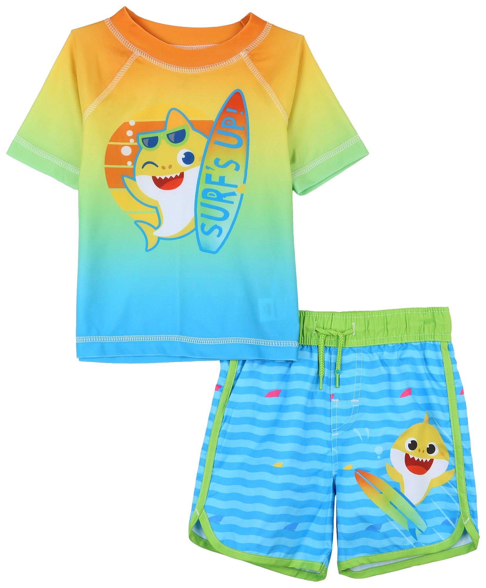 Baby Shark Toddler Boys 2-Piece Tee & Swim Shorts Set