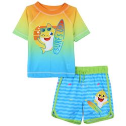 Baby Shark Toddler Boys 2-Piece Tee & Swim Shorts Set