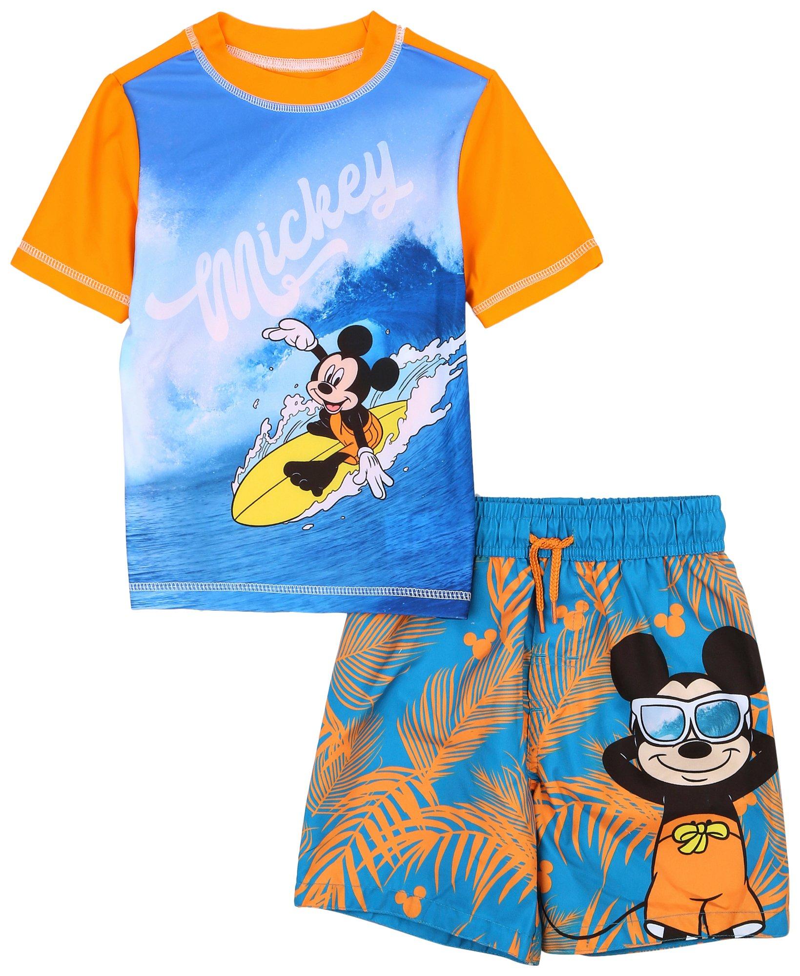 Disney Toddler Boys 2-pc. Mickey Surf Tee & Swim Shorts Set