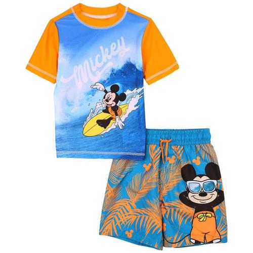 Disney Toddler Boys 2-pc. Mickey Surf Tee &