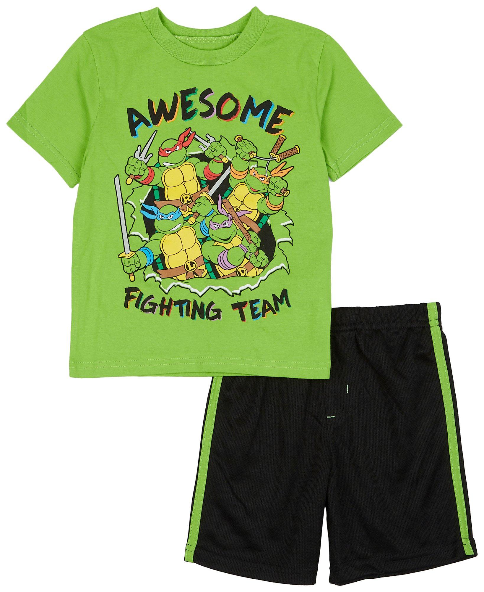 Toddler Boys' 4pc Teenage Mutant Ninja Turtles Snug Fit Pajama Set - Green  4T