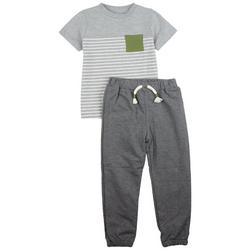 Toddler Boys 2-Pc. Stripe Top And Jogger Set