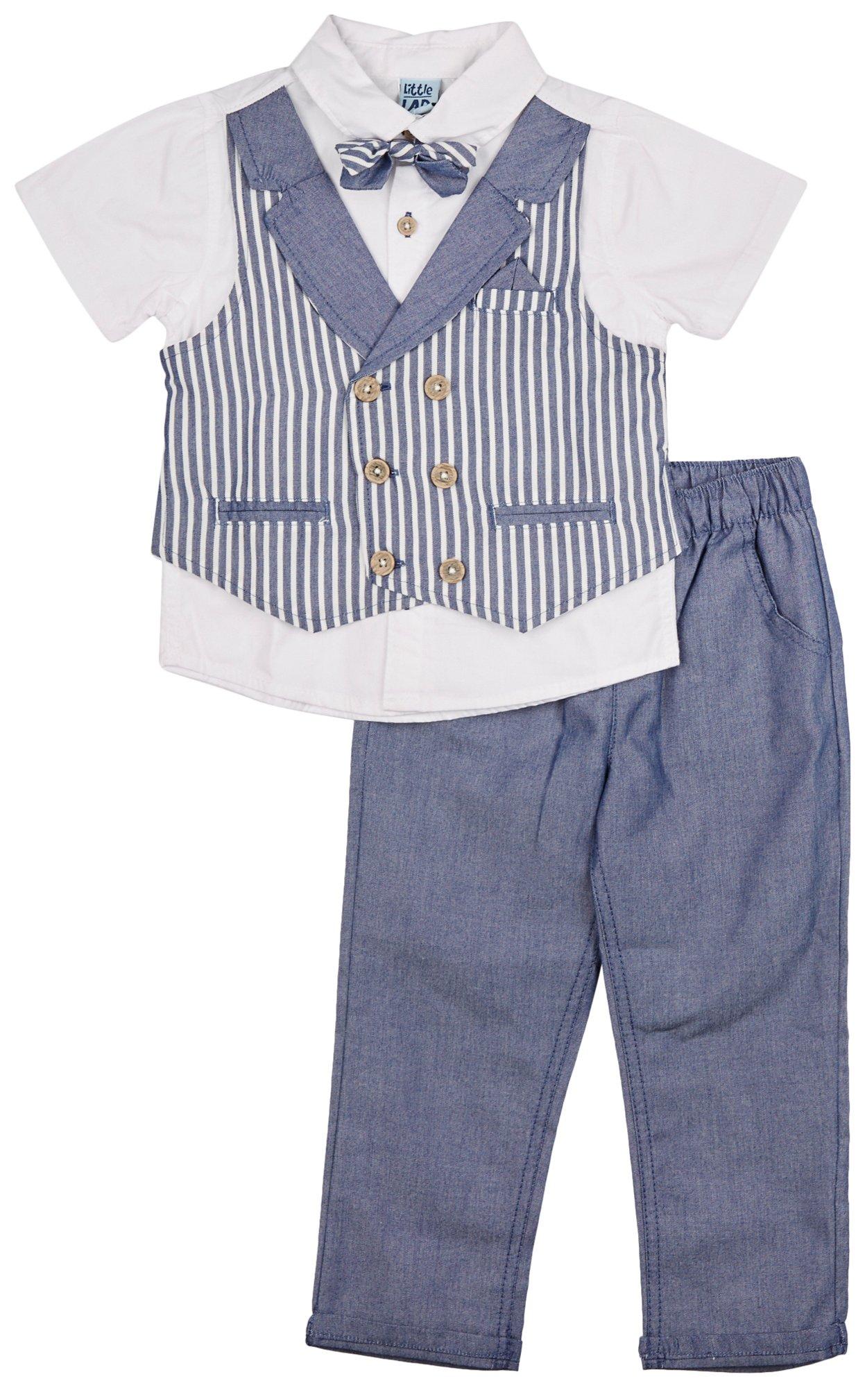 Little Lad Toddler Boys 3 -Pc. Mock Vest Gentleman Pant Set
