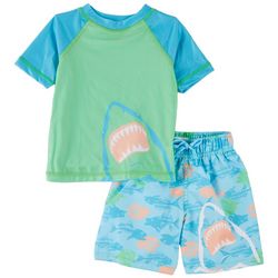 Dot & Zazz Toddler Boys 2-pc. Shark Mouth Rashguard Swimsuit