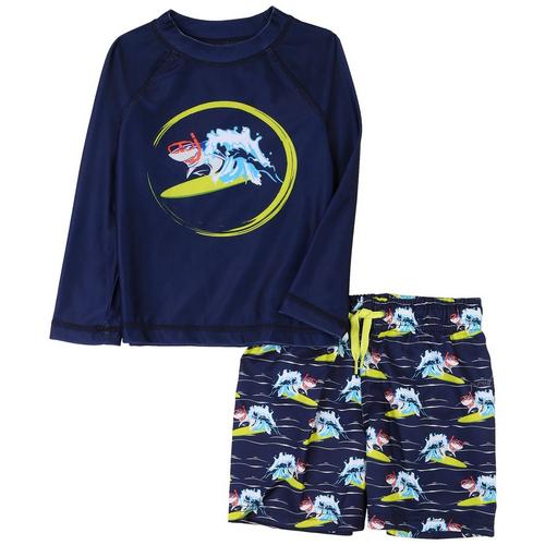 DOT & ZAZZ Toddler Boys 2-pc. Surf Shark